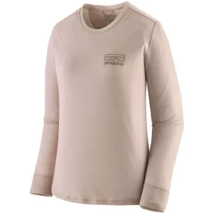 Markenprodukt Patagonia Women's Long-Sleeved Capilene Cool Merino Blend Graphic Shirt Fitz Roy Strata, shroom taupe