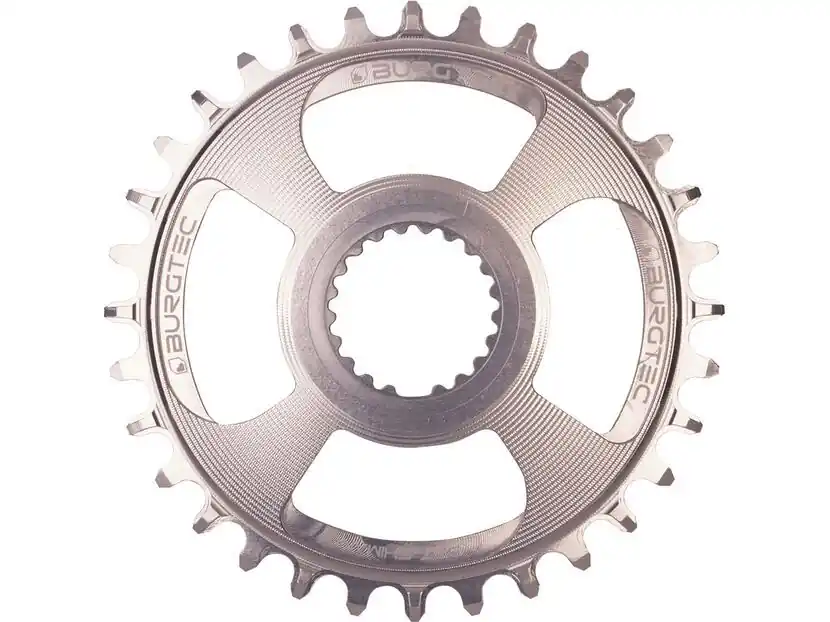 Billig Burgtec Thick Thin Chainring for Shimano Direct Mount, rhodium silver