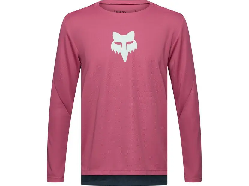Fox Youth Defend Long Sleeve Jersey Fox Head, berry Preisreduziert