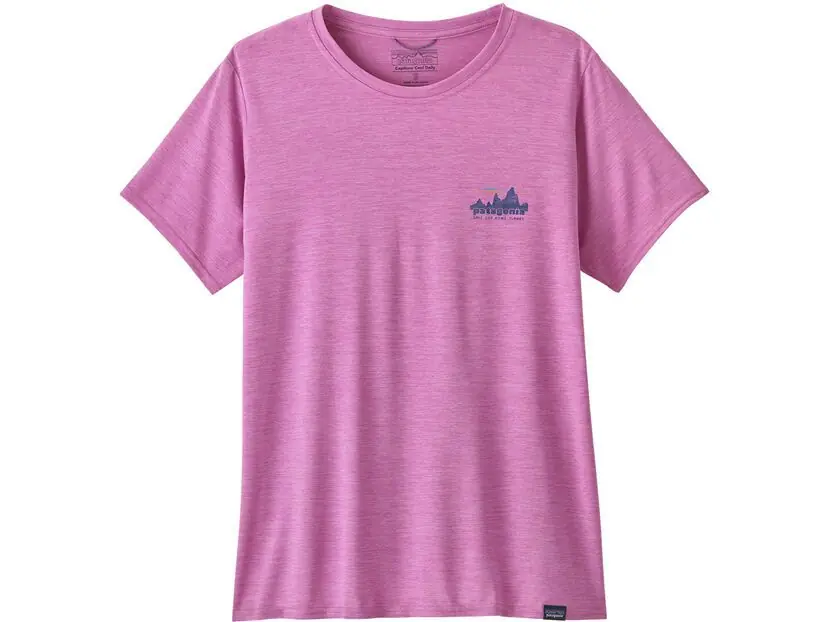 Sale Patagonia Women's Cap Cool Daily Graphic Shirt 73 Skyline, brisk purple x-dye