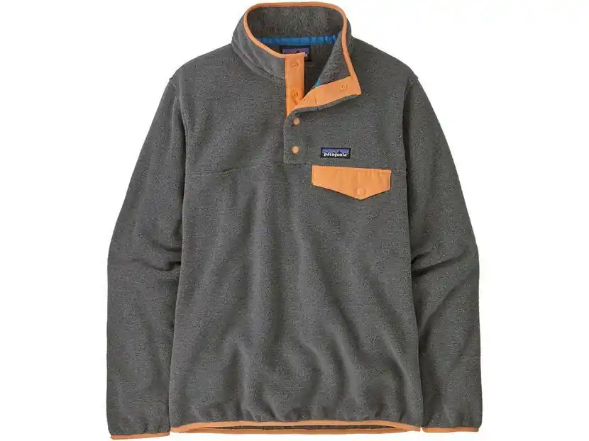 Bestseller Patagonia Women's Lightweight Synchilla Snap-T Pullover, nickel w/vivid apricot