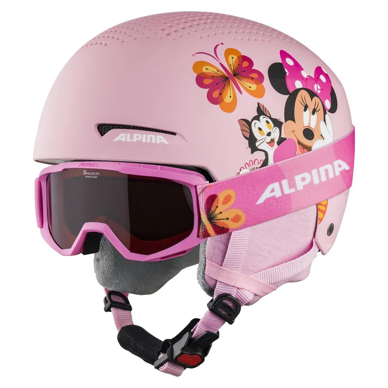 Knallerangebot Alpina Zupo Set Kinder Skihelm Disney Minnie Mouse incl Skibrille