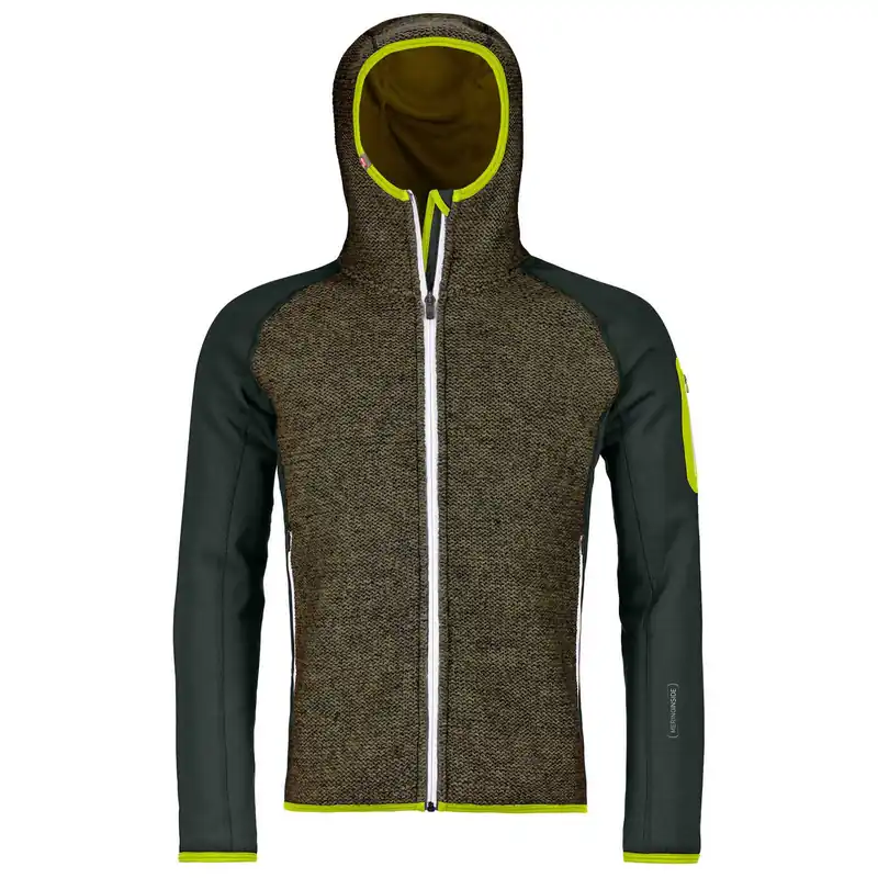 ORTOVOX Fleece Plus Classic Knit Hoody M Fleecejacke oliv Mega-Angebot
