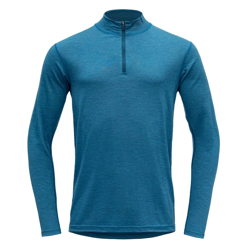 Online Kaufen Devold Breeze Merino 150 Zip Neck Langarmshirt Herren blue melange