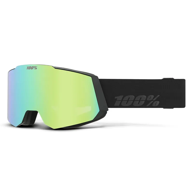 Neu 100% Snowcraft Skibrille - HiPER Mirror Lens schwarz grün