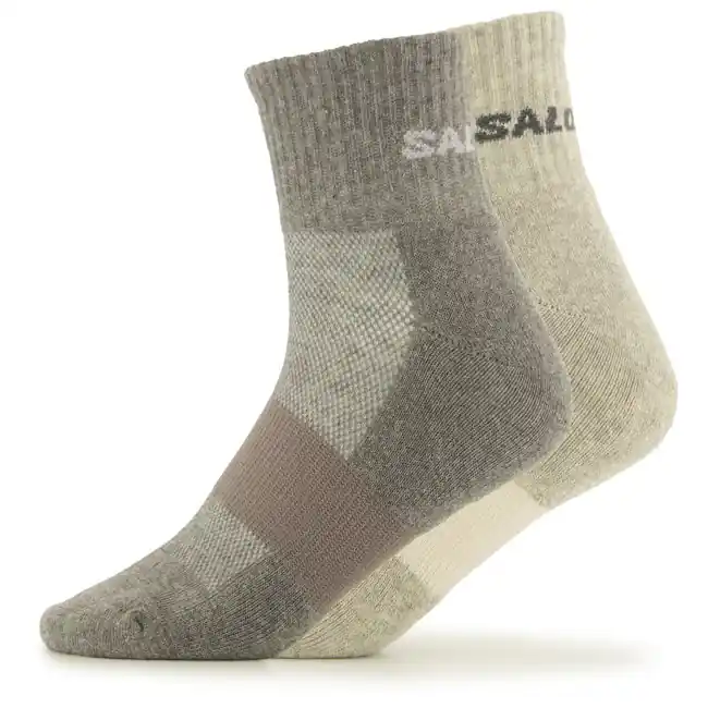 socken salomon socks evasion ankle 2x light grey/heather med Abverkauf
