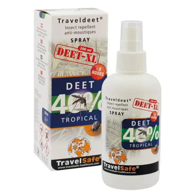 Neu Im Sortiment travelsafe traveldeet 40% xl spray 200 ml