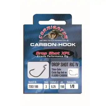 Markenware Jenzi Drop-Shot Rig IV Circle Gap Vorfach mit Haken 150cm 3Stk