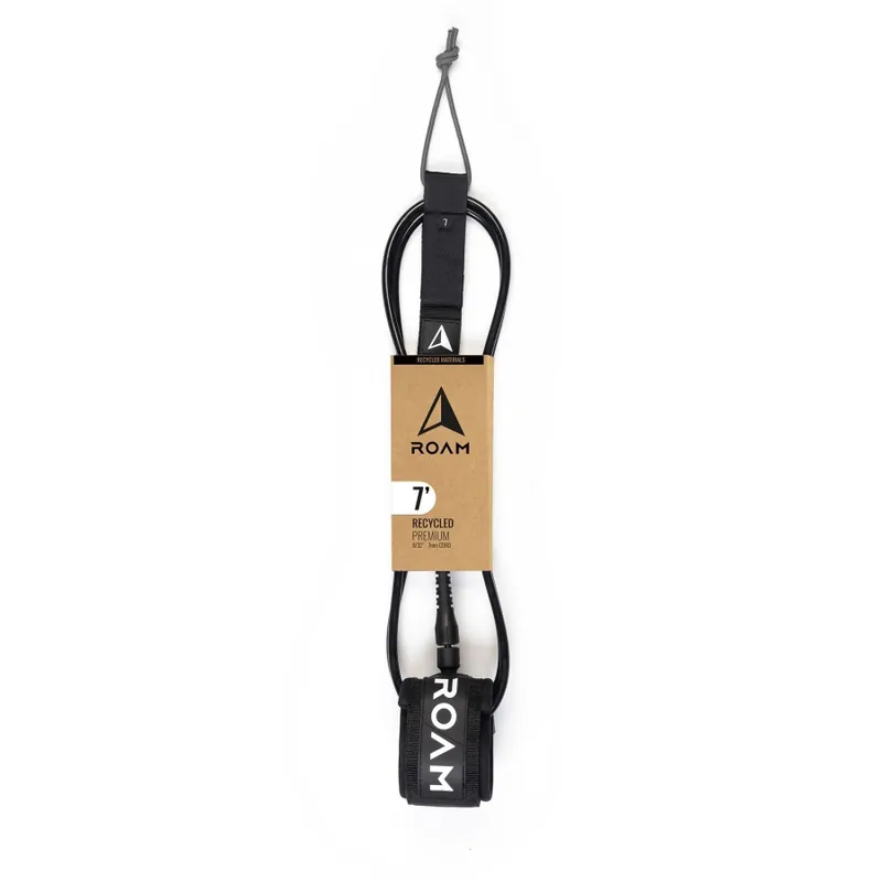 ROAM Surfboard ECO Leash Recycelt 7.0 7mm Schwarz Geprüft